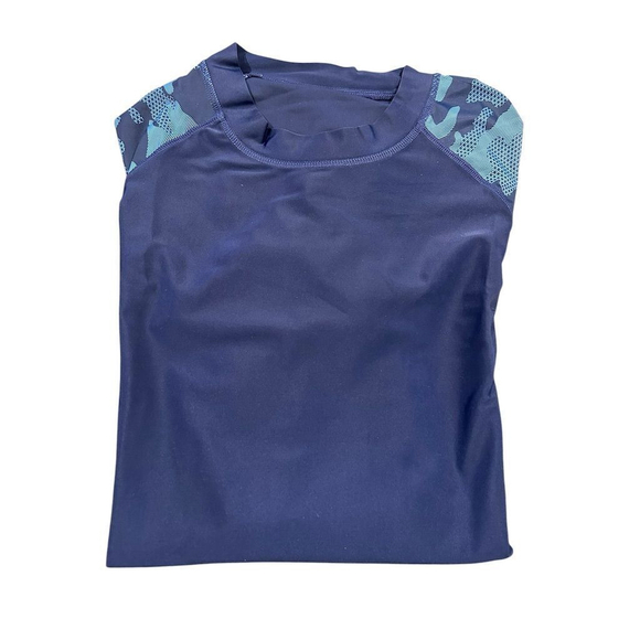 MXDC Sport Swim Shirt Men's 2XL Blue Long Sleeve Rash Guard UPF 50+Norway NWT - Picture 1 of 13